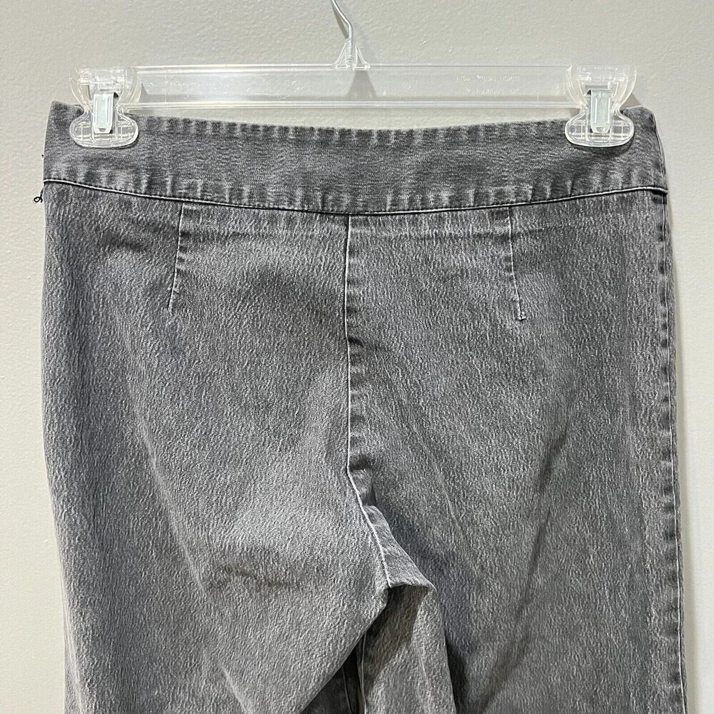 Y2K Women’s Wide Leg Gray Pants Mid-Rise Suede Belt Hippie Boho 10 Vintage - Picture 9 of 12